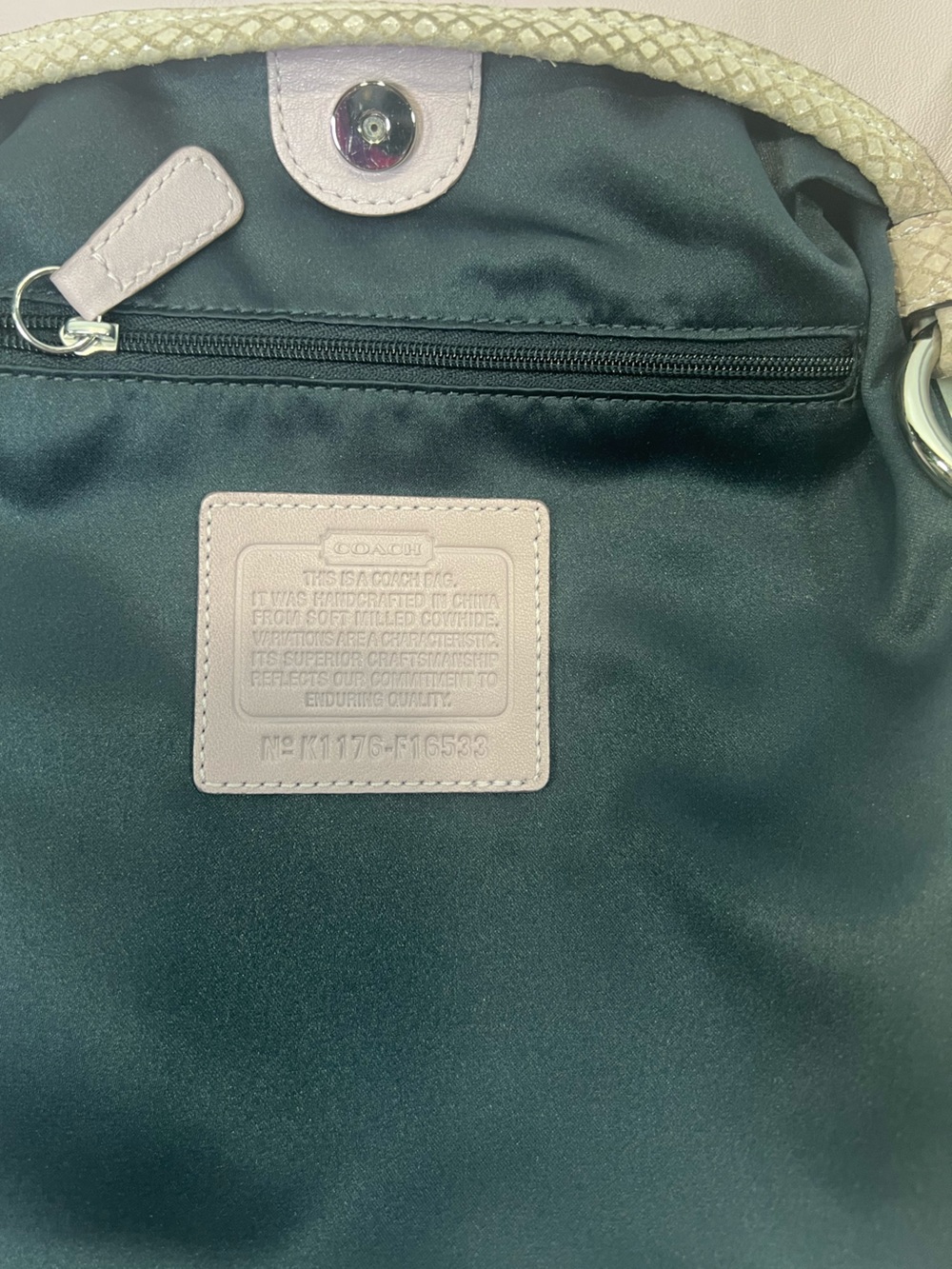 Coach F16533 Penelope Lavender Leather Turnlock Crossbody Hippie Bag - Picture 7 of 15